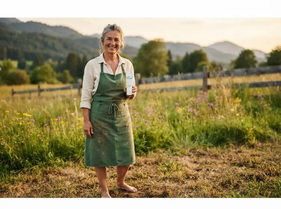 Woman working outdoors in rubber boots