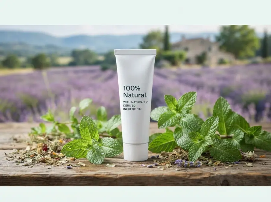 Peppermint and chamomile beside a tube of gel