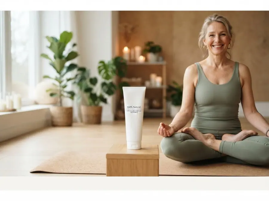 Woman exercising at home